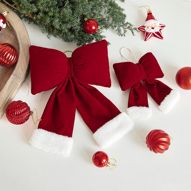 Velvet Red Bow Christmas Tree Ornament
