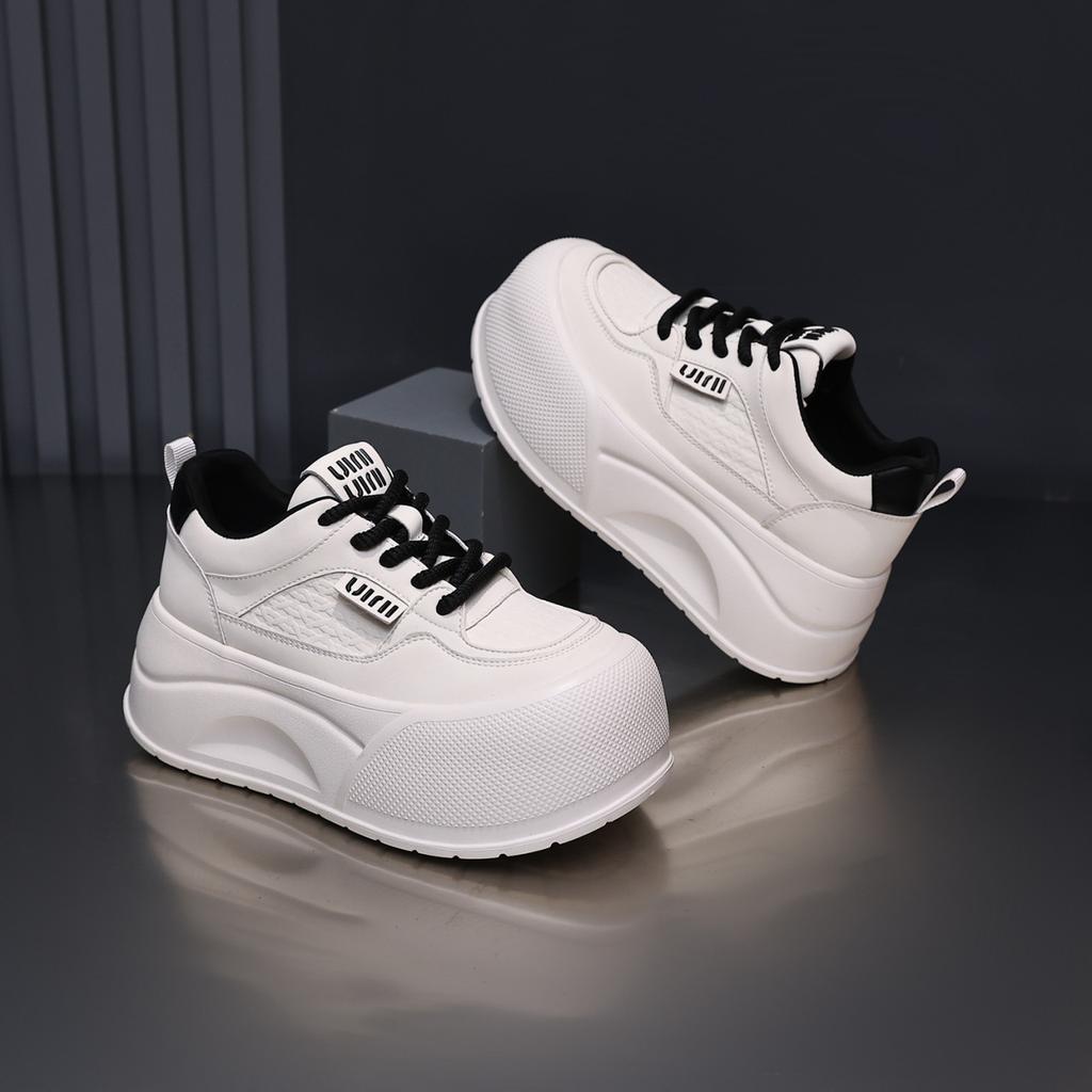 Thick sole heightening spring and autumn muffin board shoes casual sports bread shoes velvet