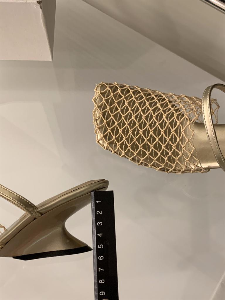 Internet celebrity slope heel mesh bag head half slippers women's shoes wear 2025 new summer breathable sandals