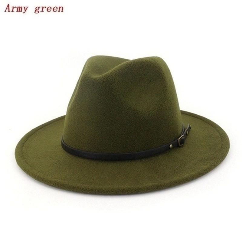 Chapeau Fedora en laine synthétique pour femme et homme, style jazz, style européen et américain, rond, melon, collection hiver et automne