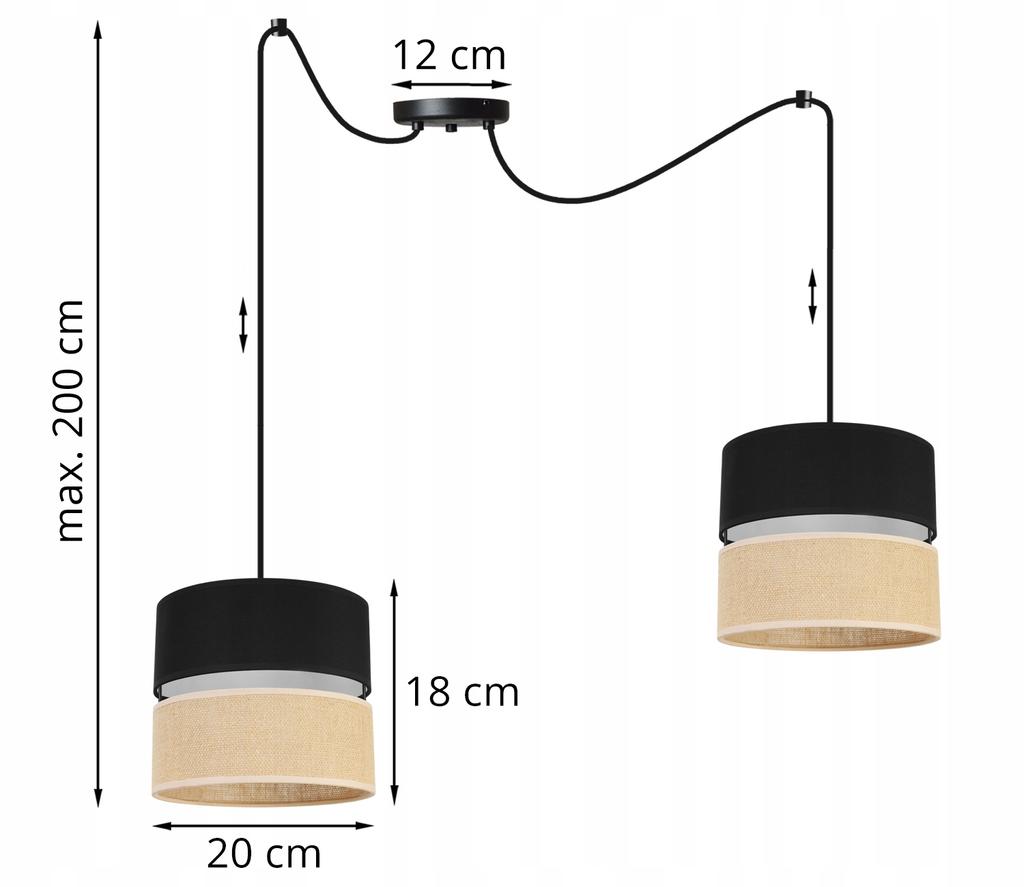 Spider Ceiling Hanging Lamp, Lampshade 20 Cm Black