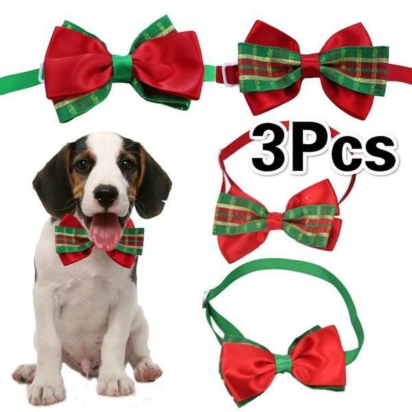 1pc Multi-Pattern Cloth Pet Bow Puppy Necklace Christmas Decor Prop Personilzed Safe Adjustable