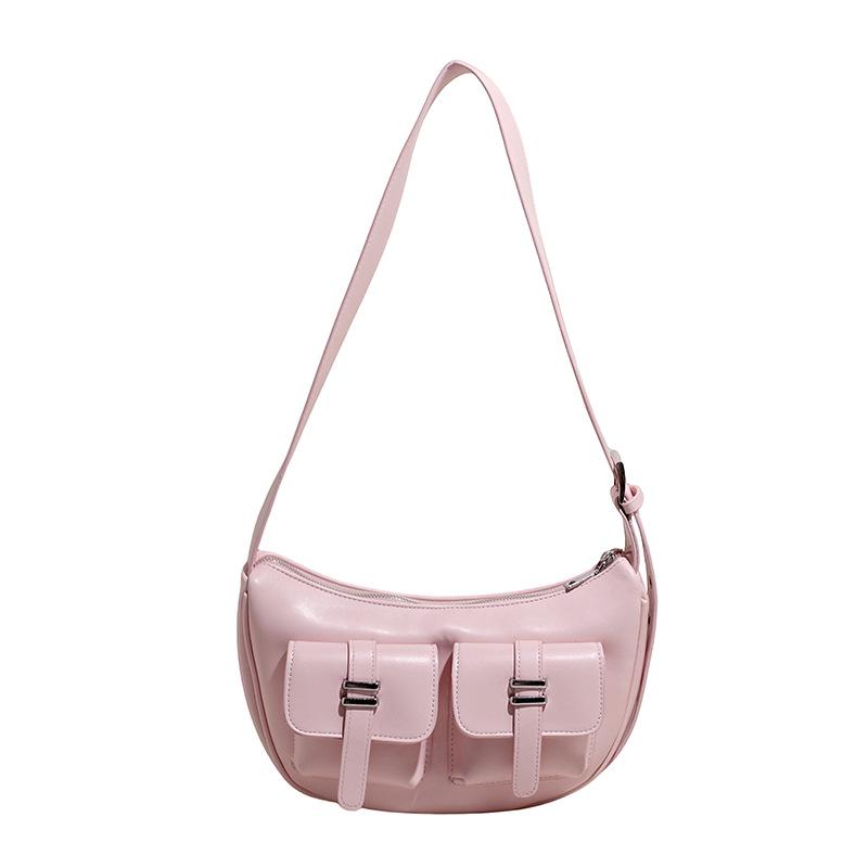 New niche casual crescent bag multi-pocket locomotive bag large capacity shoulder messenger tote bag