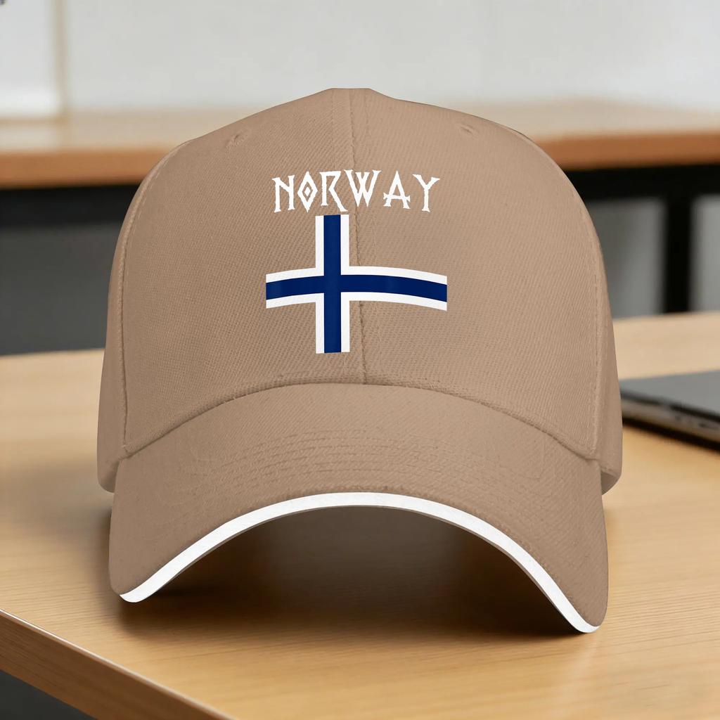 Norway with Norwegian Flag Colors Baseball Cap Unisex Women Custom DIY Trucker Hat Spring Fashion Outdoor Gym Baseball Caps