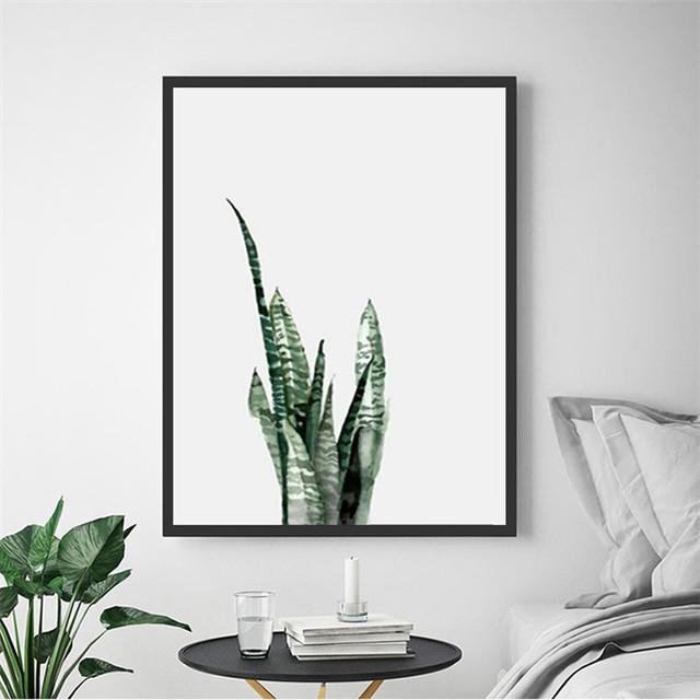 Nordic Style Simple Watercolor Green Plant Leaves Children's Decoration Poster Printing Picture Home Decoration Canvas Painting