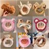 Autumn and Winter Plush Coffee Bear Headband Special Headband for Face Washing and Makeup Girls Cute Hair Band Headrope Hair Accessories