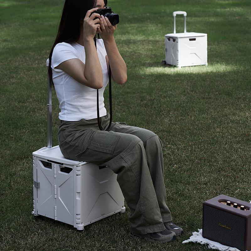 Tragbarer Faltbarer 4-Rad-Einkaufswagen für Lebensmittel und Camping-Aufbewahrung