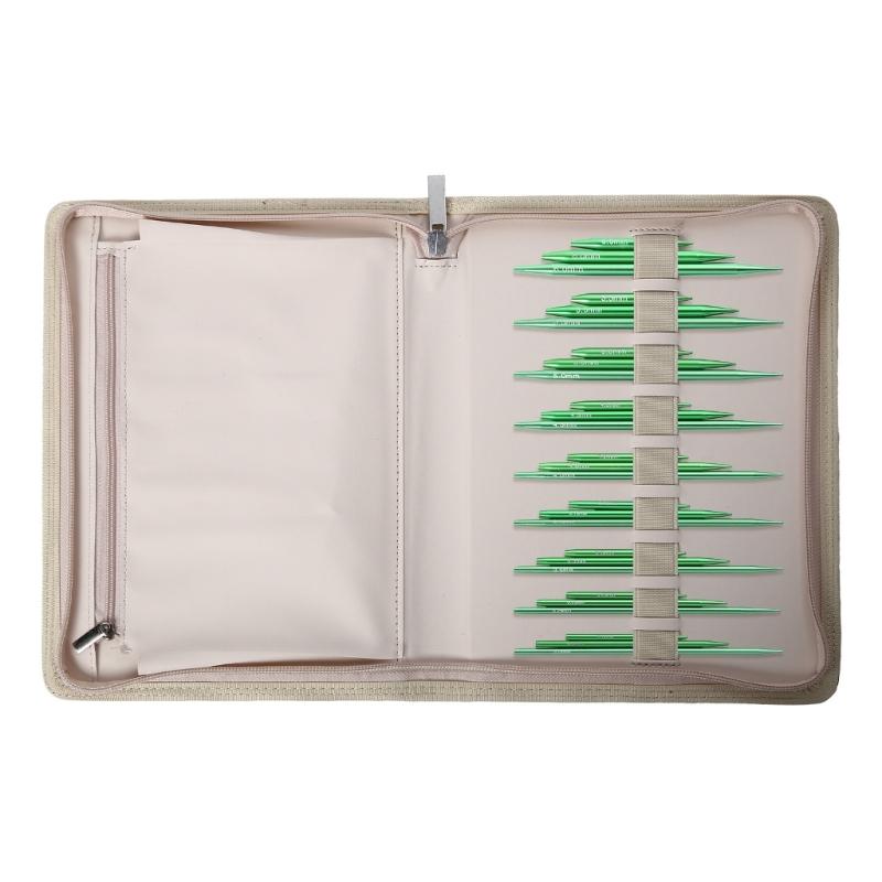 9Pairs Interchangeable Circular Knitting Needle with Crochet Hook for Weaving Craft Project Aluminum Sweater Needle Set