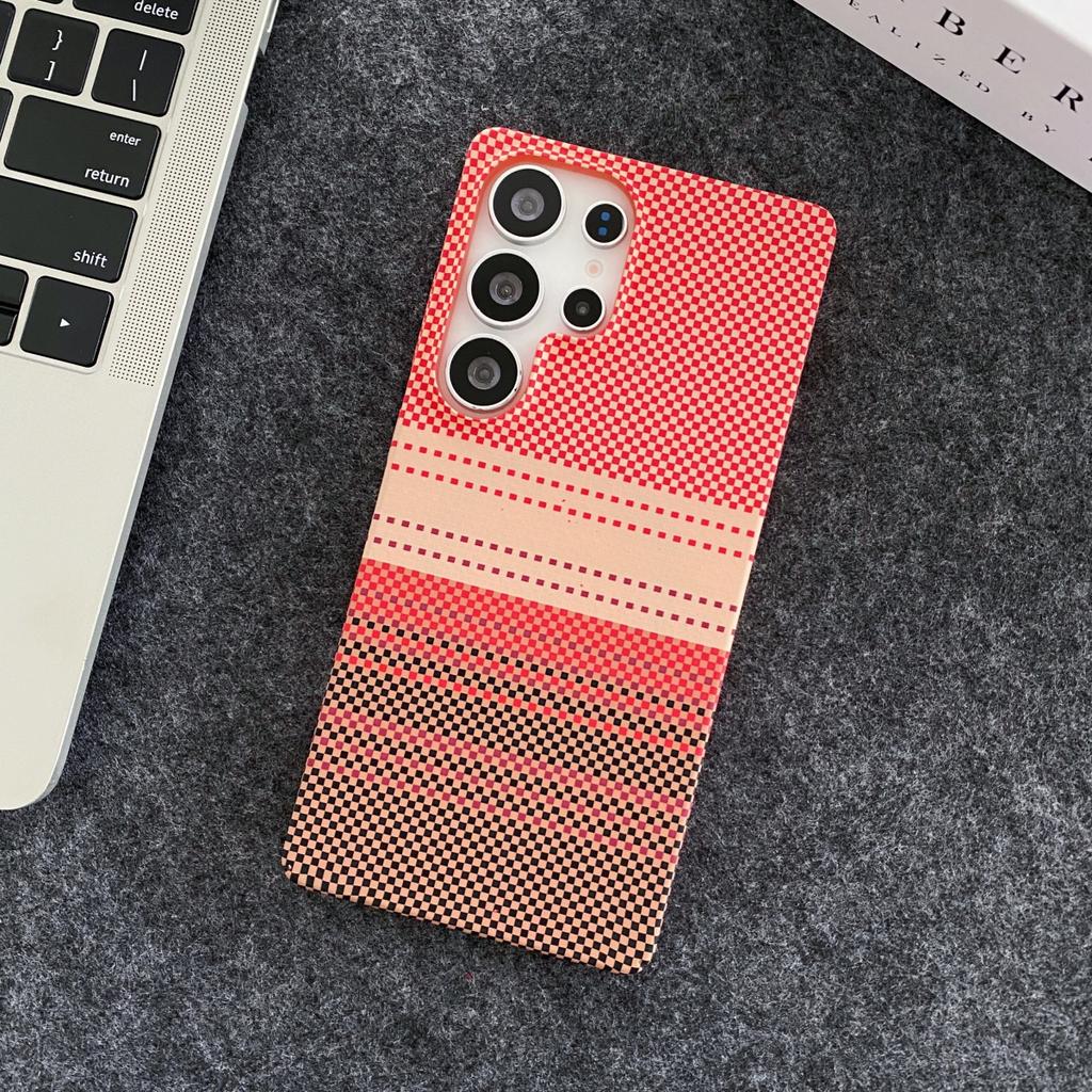 Slim Carbon Fiber Pattern Plastic For Magsafe Magnetic Case For Samsung S26 S25 S24 S23 Ultra Plus Wireless Charge Bumper Cover
