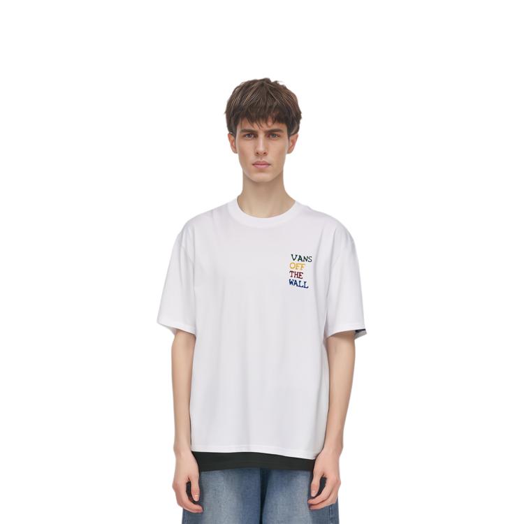 Vans Dart Board SS T Shirts Men's White Crew Neck Moderate Straight Fit VN0008Z9WHT