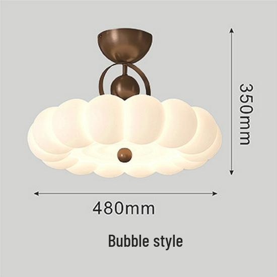 Mid-Century Cream Petal LED Ceiling Light for Bedroom and Study, Eye Protection