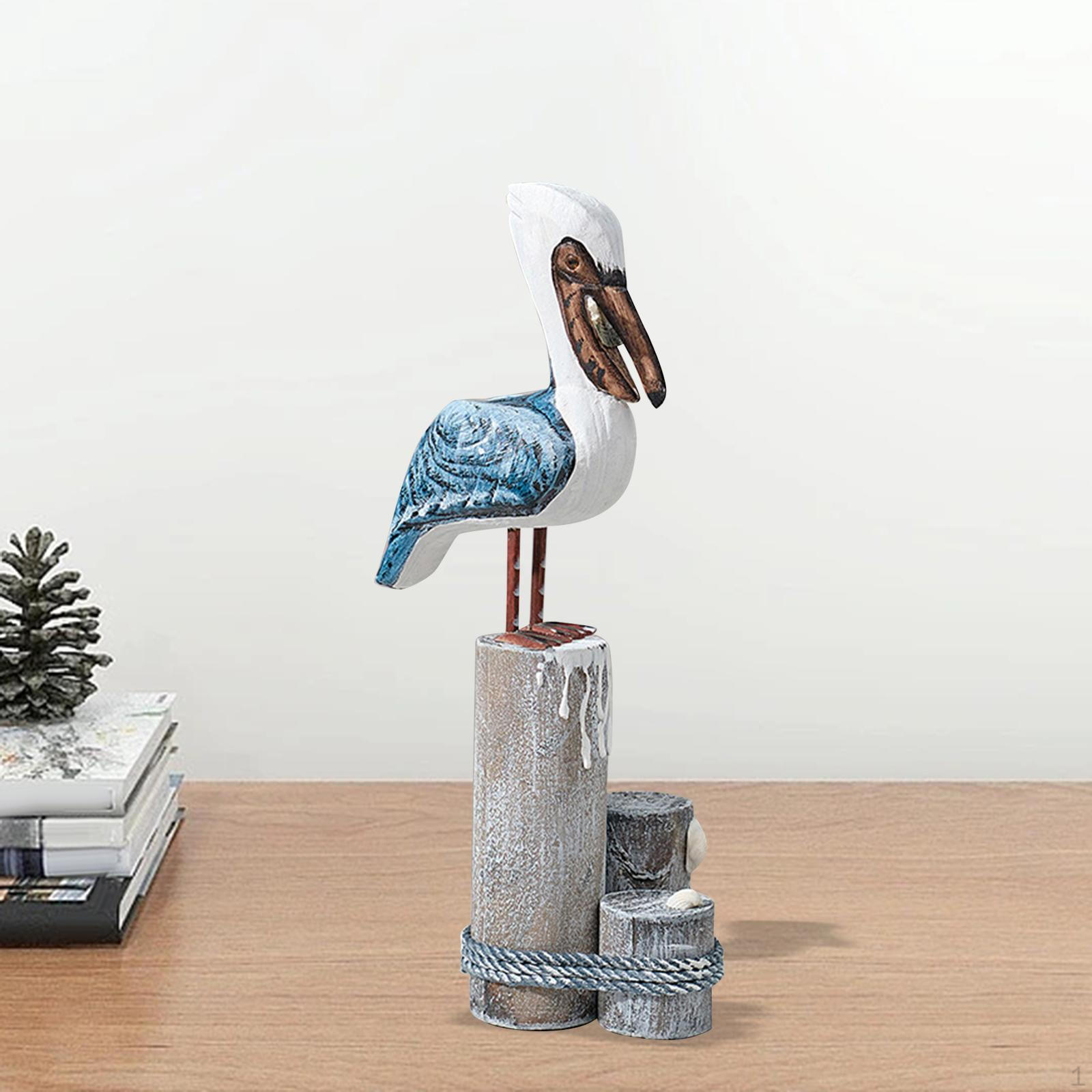 Carved Wooden Pelicans Decor for Home And Office Display