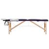 Folding 2 Zone Massage Table with Wooden Frame White and Purple