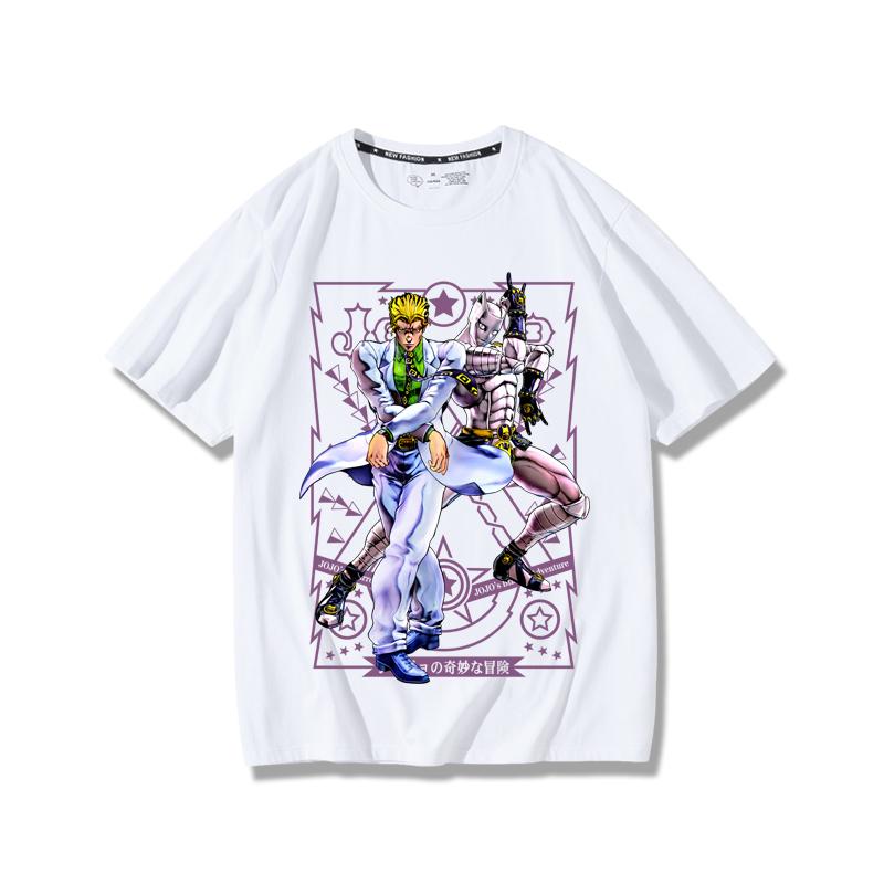 JoJo's Bizarre Adventure anime potlač postáv letné pánske 100% bavlnené tričko vonkajšie ležérne pohodlné trendové streetwear