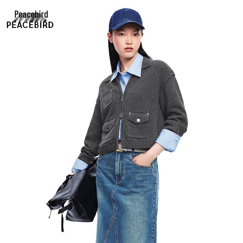 PEACEBIRD Women s Commuter Pocket Cardigan Jacket A1EDF1224 S