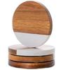 Marble Acacia Wood Drinks Coasters Set of 4, Acacia Wooden Coaster for Coffee Table Dining Table Desk Modern Christmas Housewarming Home Office 4 Pcs
