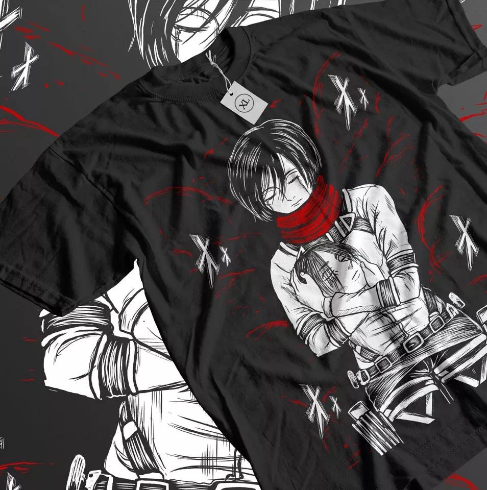 Mikasa Tshirt Attack On Titan Shirt Shingeki No Kyojin Horror TShirt Black S