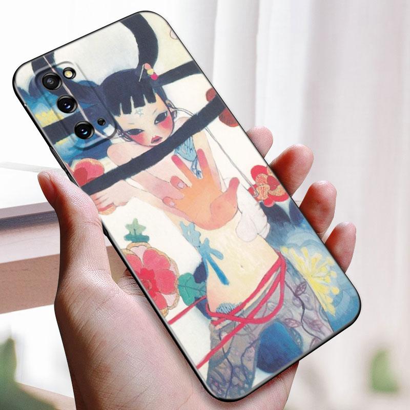 Aya Takano Phone Case For Samsung Galaxy S22 Pro S21 S20 FE Ultra S10 Lite S10 S10E S9 S8 Plus Soft TPU Black Cover
