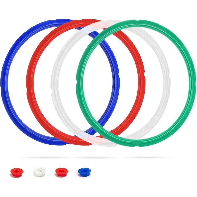 3 Pack Sealing Ring 6 Qt for tant Pot Sealing Rings Replacement for 5/6Qt tant Pot Seal, With 3 Float Valve Caps, Food-grade Silicone tapot Gasket