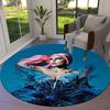 Tappeto Rotondo Lady Gaga, Tappeto per Soggiorno Camera da Letto Divano Sala Giochi Decorazione, Tappetino Antiscivolo