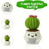 Adorable Handmade Knitted Cactus Toy - Cute Emotional Positive Life Doll with Encouraging Card, Friends, Room, Unique Gift Idea