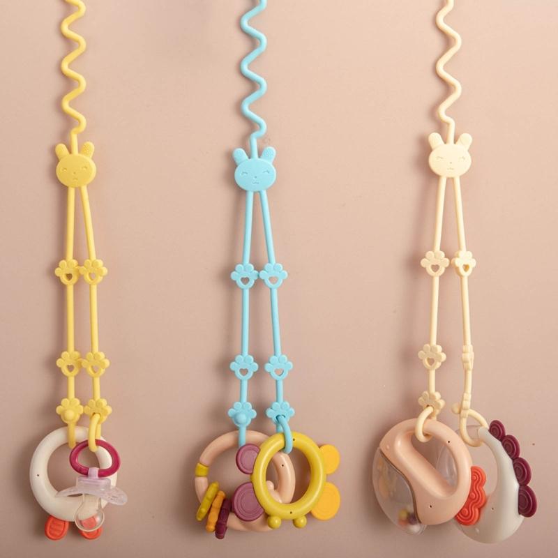 Baby Pacifier Chain Holders Anti-drop Rope Chain Silicone Teething Clips Baby Teether Toy Soother Pacifier Strap