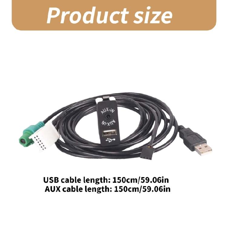 Automotive Accessories Replacement AUX in USB Switch with USB Wire and AUX Cable Adapter for Car Stereo for E60