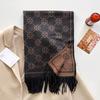Luxury Warm Cashmere Scarf Women Winter Wraps Shawl Double-Sided Floral Print Pashmina Bufanda Travel Poncho Stoles Echarpe