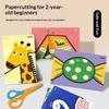 Handmade Paper Cuttings Interesting Origami Suit Dinosaur/Mushroom Patterns Including Scissors Parent-Child Interactive Toys