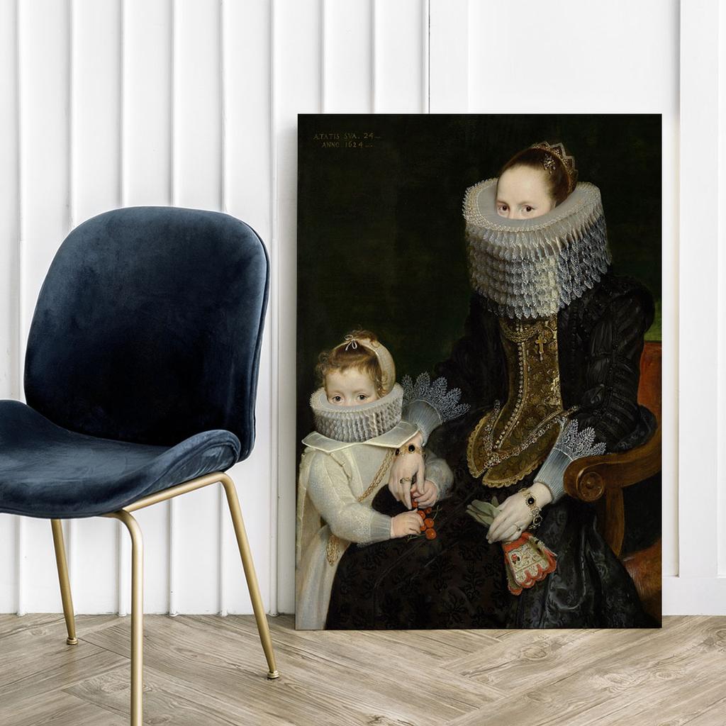 Obraz na płótnie portret rodzina w koronkach