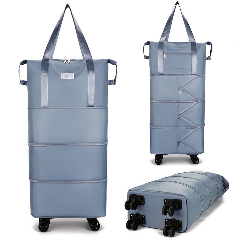 Extra Large Capacity Three-layer Extended Wet and Dry Clothes Moving with Wheel Storage Bag Can Be Used To Cover The Luggage Bag
