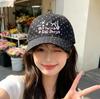 Embroidery Polka Dot Baseball Cap Women's Versatile Face Small Black and White Peaked Cap Shade Star Peaked Cap