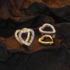 2026 Texture Gold and Silver Contrasting Colors Fashionable Love Ear Buckle Style Simple Fashionable Personalized Earrings