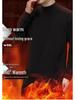 Men's Korean Fleece Set: Long Sleeve, Long Pants, High Neck, Double-Sided, Warm Base Layer for Autumn and Winter