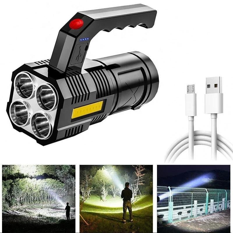 Super Bright Flashlight USB Rechargeable Long-range Flashlight High-power LEDflashlight Tactical Camping Super Bright Flashlight