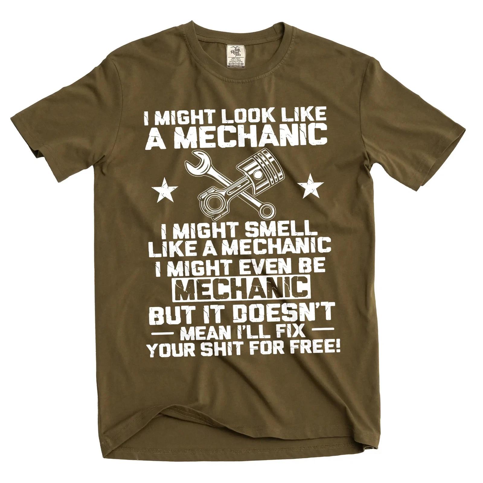 Men s funny Mechanic T-shirt Garage car maintenance Fix Dad husband Tee Shirt L