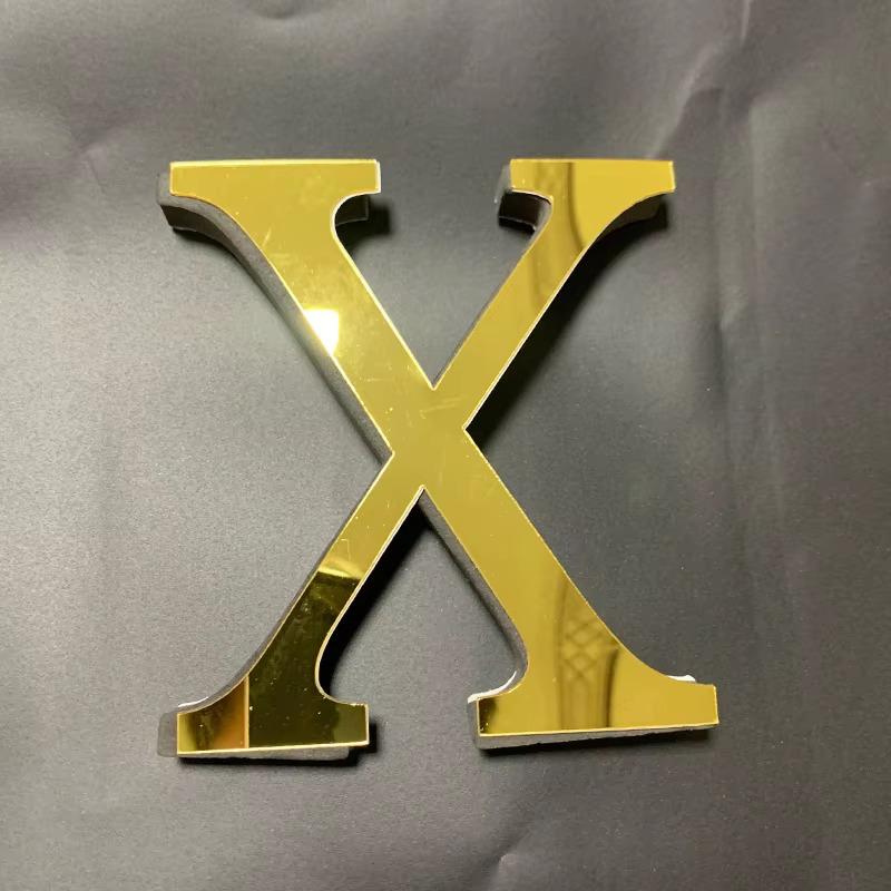 10cm Gold 26 English Letters DIY 3D Mirror Acrylic Wall Stickers, Home Retro Wall Art Decor For Party Wedding Christmas