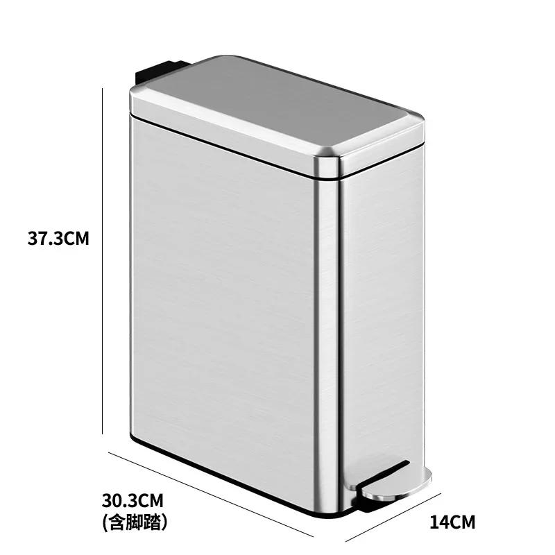 Stainless Steel Trash Can with Foot Pedal And Lid - High Aesthetic Value for Bathroom Kitchen Living Room