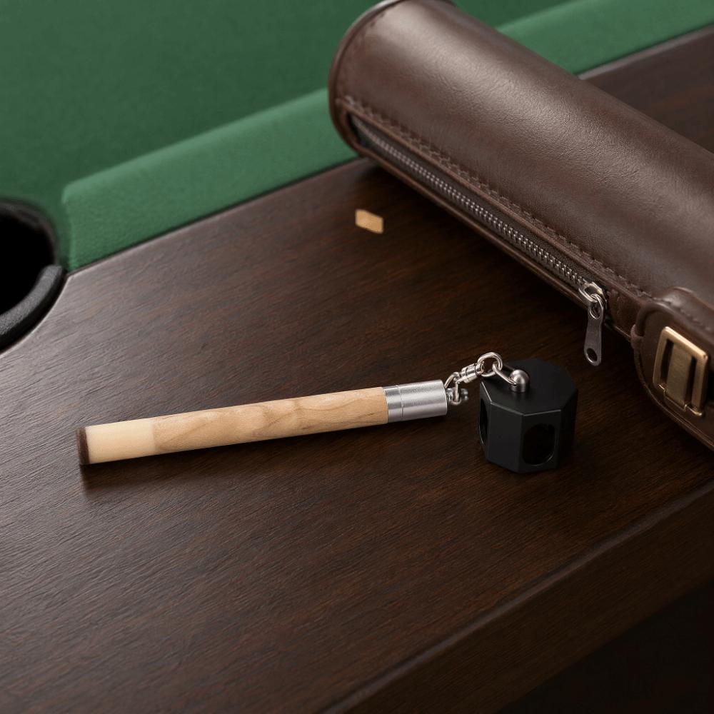 2 in 1 Pool Cue Chalk Holder Compact Cue Tip Pricker Tip Pricker Wooden Cue Billiard Accessory
