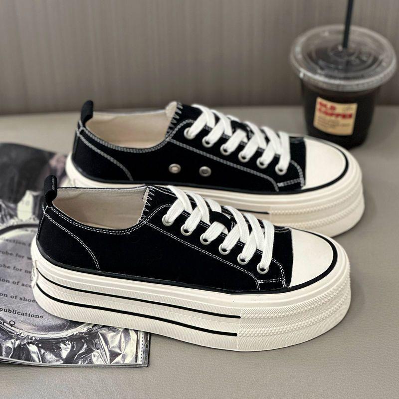 European Platform Canvas Shoes Women's New Spring Heightening Sports and Leisure Versatile Board Shoes