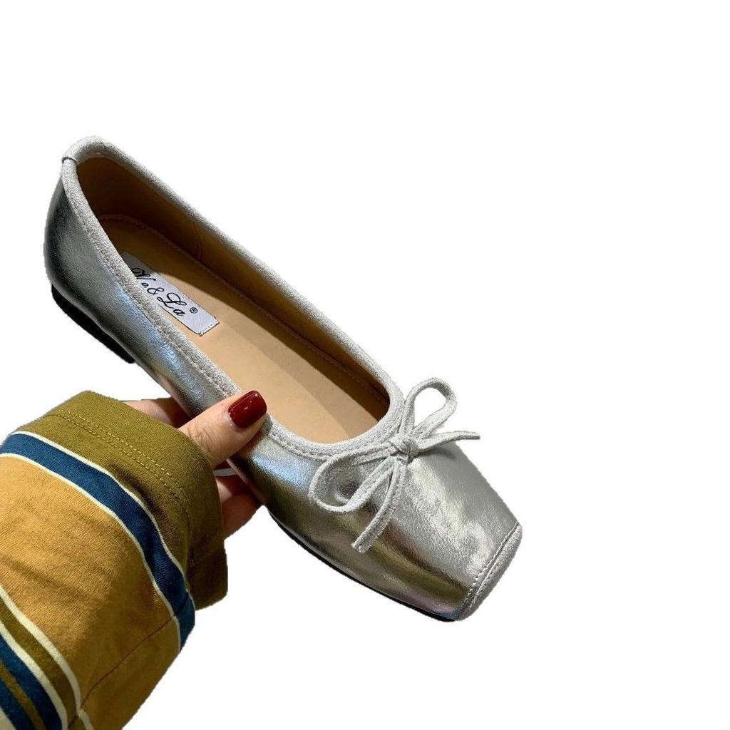 Scarpe basse con fiocco alla francese scarpe da donna rosse scarpe basse singole scarpe da ballo primavera ed estate nuove scarpe da donna scarpe con suola morbida