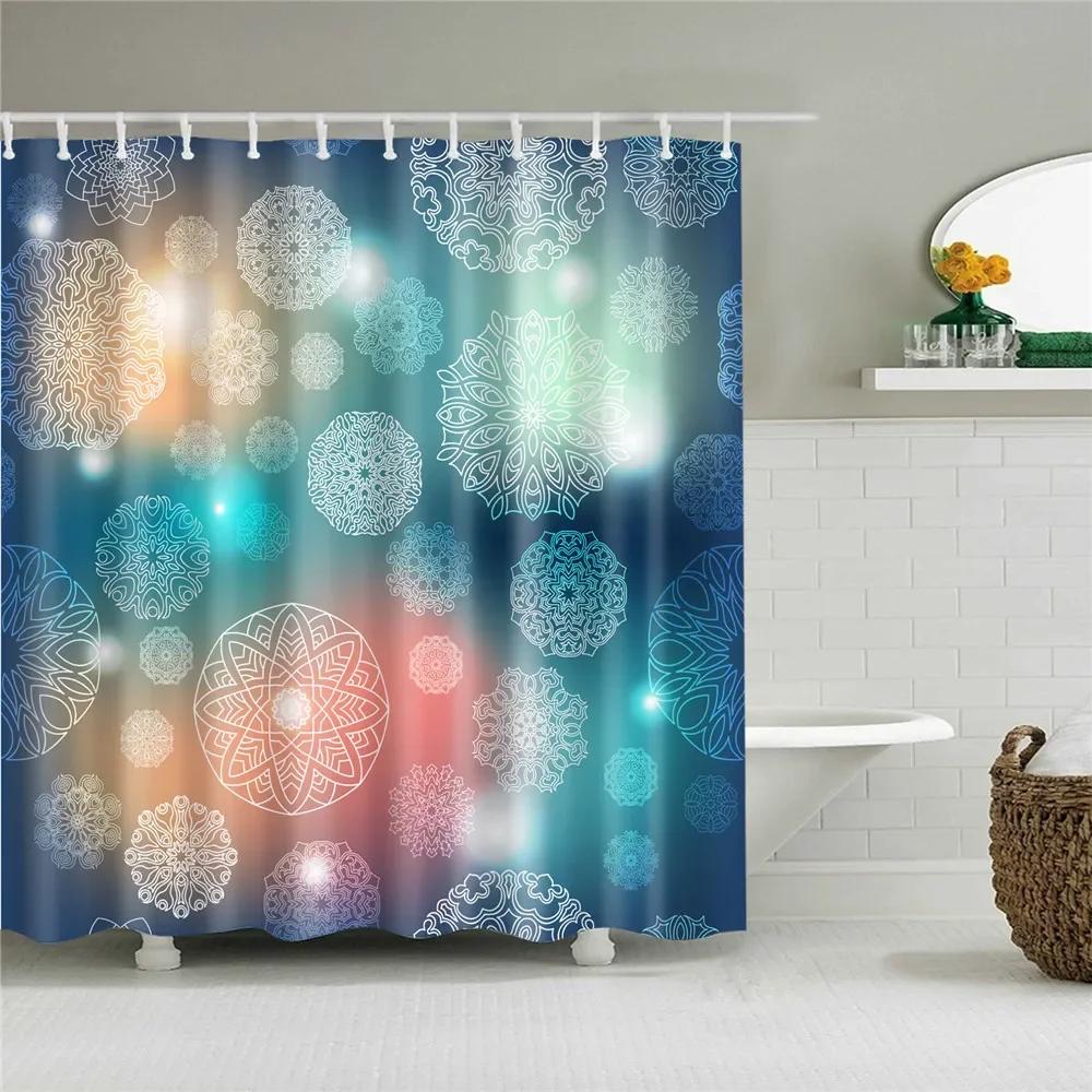 Abstract Geometric Stripes Printing Shower Curtains Home Hotel Bathroom Decoration Bath Curtains Waterproof Bathroom Curtains