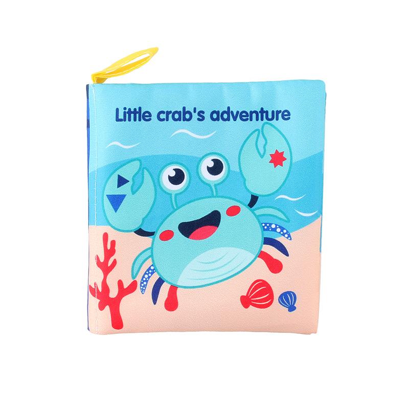 Three-Dimensional Baby Cloth Book Early Education Cognitive Toy 4 Pages 8 Sides English Palm Book Animal Baby Cloth Book