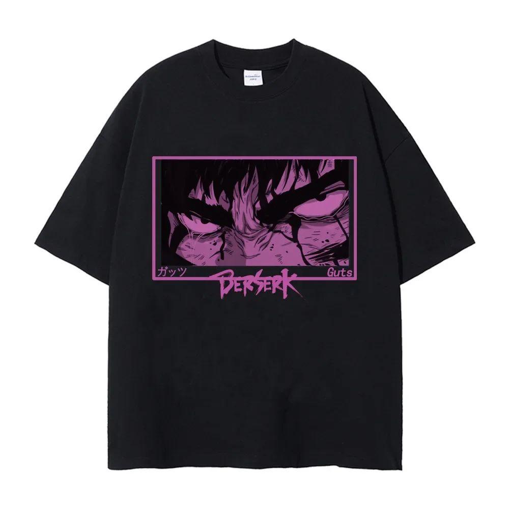 Classic Anime Printed Short Sleeve Fashion Casual Loose T-Shirt Vintage Street Wear Sports Printed Cotton Top Unisex