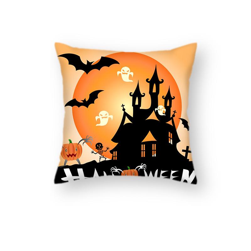 Neuer Halloween Kürbiskopf Schloss Kissenbezug Festliches Wohnzimmer Sofa Dekokissen Kissen