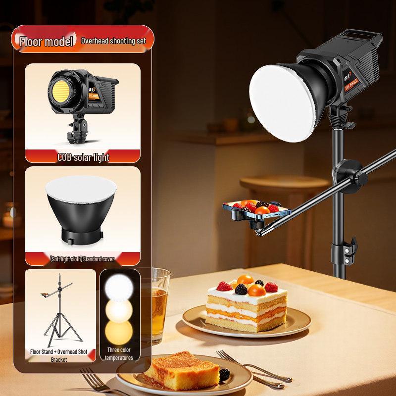 100W Food Photography Desktop Fill Light for Live Streaming & Constant Light Shooting