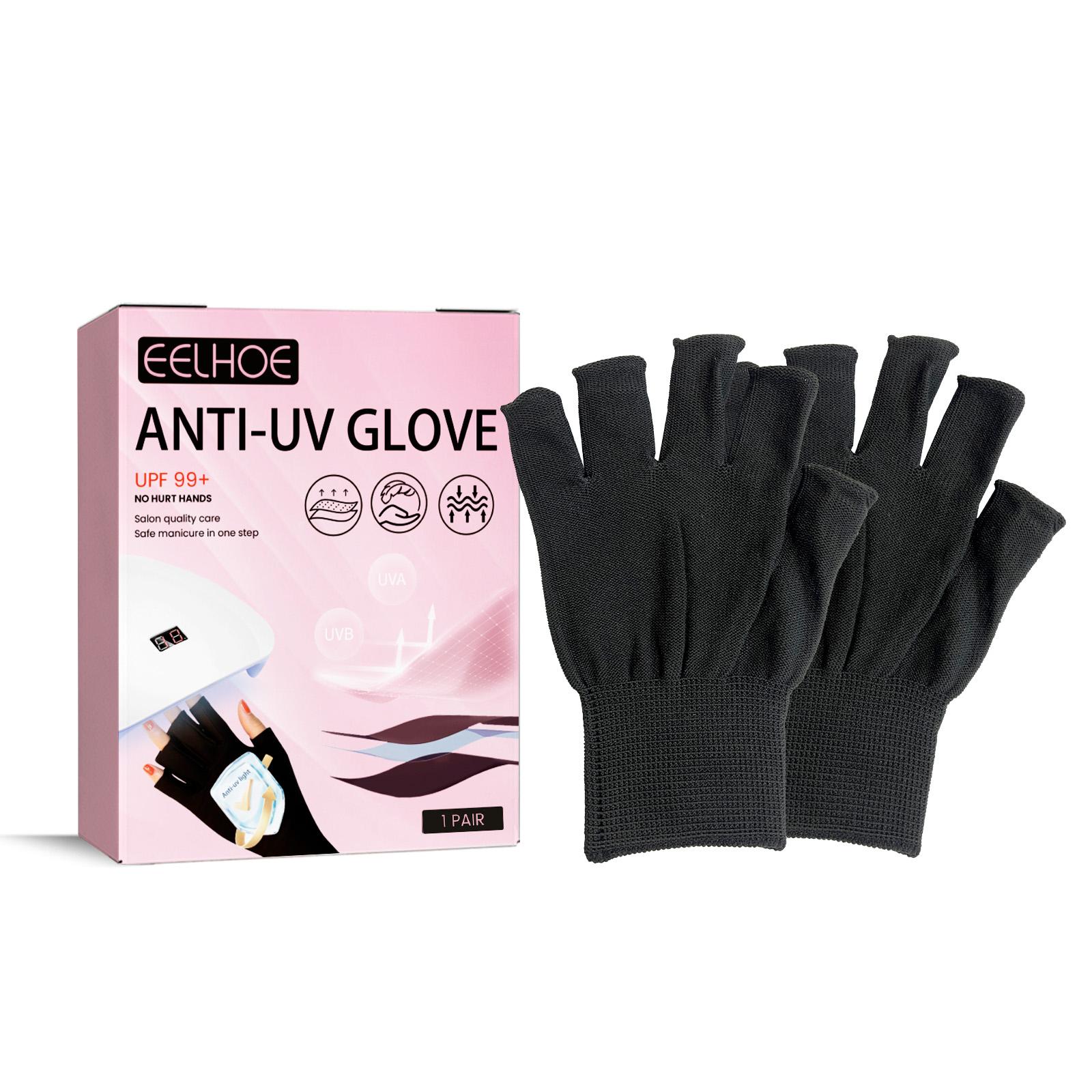 Eelhoe Nail Tools UV Gloves Nail Light Special Anti-Blackening and Tanning Hand Heating Lamp Barrier Gloves чёрный