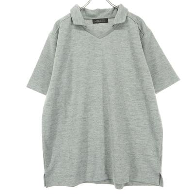 Nano Universe Short Sleeve Open Color Polo Shirt L Gray Open Collar Men's Used