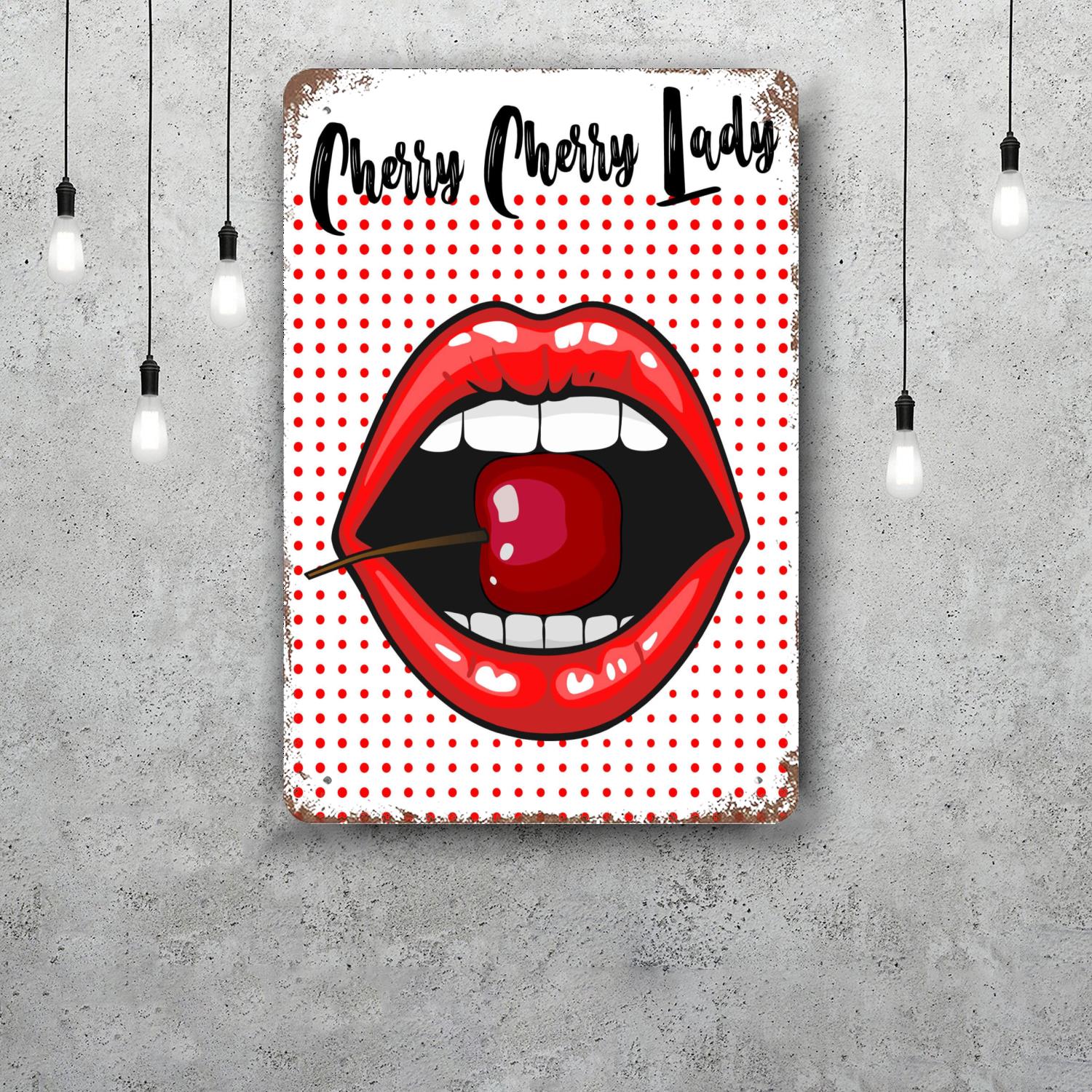 

cherry Movie Funny Bar Metal Sign Retro Plaque Vintage Sign Alcohol Drinker Pub Club Man Cave Kitchen Wall Decoration 20x30cm（7.8x11.8inch）