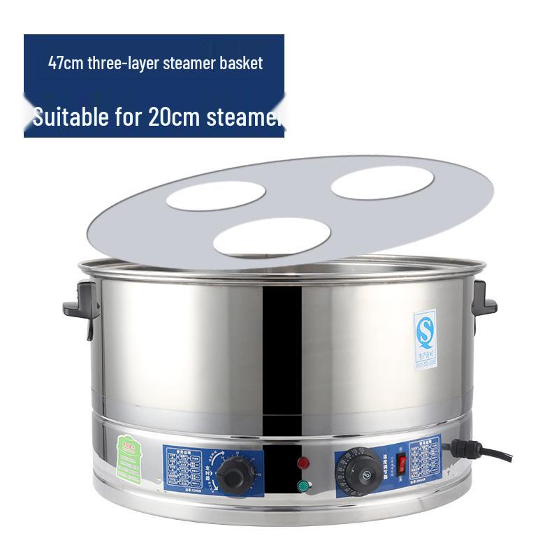 Commercial Three-Hole Steamer for Xiaolongbao, Dumplings, Buns, and Breakfast Shop Use